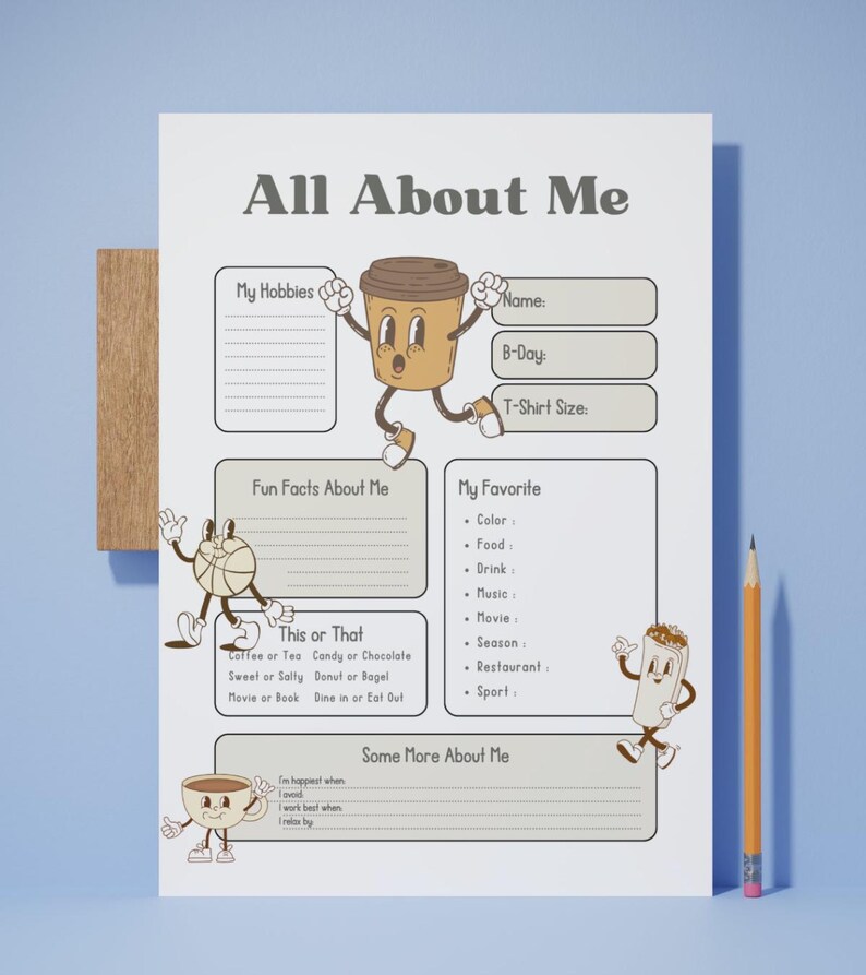 VALUE PACK Team Building Get to Know Me Questionnaire Printable, All ...
