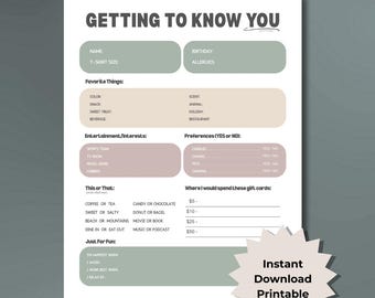 Vragenlijst teambuilding | Werkblad Icebreaker medewerker (digitale download pdf)