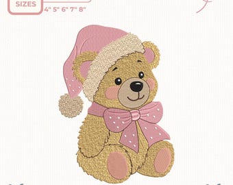 Teddy Bear Christmas Embroidery – Baby First Christmas Design
