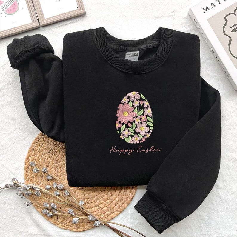 Easter Egg Embroidery Design – Floral Easter Egg Machine Embroidery ...