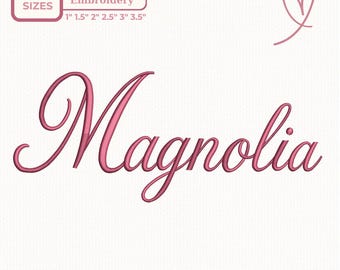 Magnolia Script Native BX Embroidery Font, Calligraphy Font pe, Cursive Machine Embroidery Alphabet, 6 Sizes, 11 formats (Digital Download)