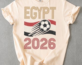 Egypt 2026 Soccer Shirt, Vintage Egypt Football Tee, Comfort Colors 1717 Egyptian Fan T-Shirt, Retro Egypt Soccer Jersey Gift for Him Her