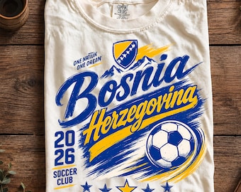 Comfort Colors Bosnia Soccer Shirt, Bosnia Football Fan Tee, Vintage Bosnia Sports Shirt, Soccer Cup Fan Gift, Retro Game Day Outfit
