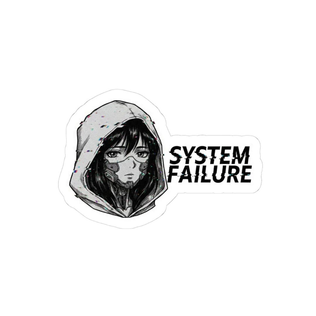 System Failure Hooded Anime Girl Sticker | Kiss-cut Vinyl Decal - Etsy