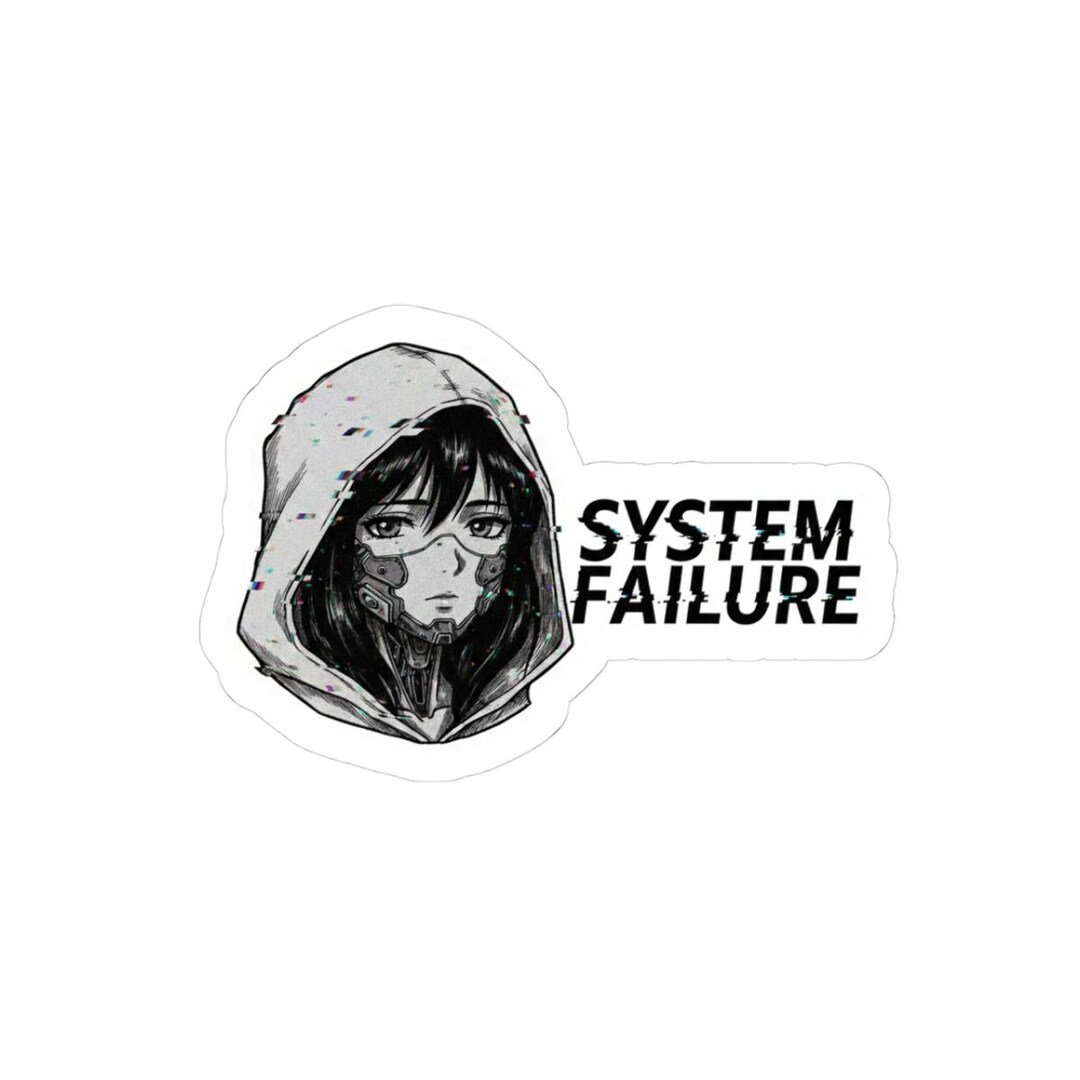 System Failure Hooded Anime Girl Sticker | Kiss-cut Vinyl Decal - Etsy