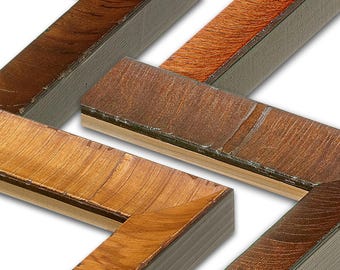 Marco de fotos rústico de madera, diferentes tonalidades de madera, tamaño personalizado, para mesa o para colgar.