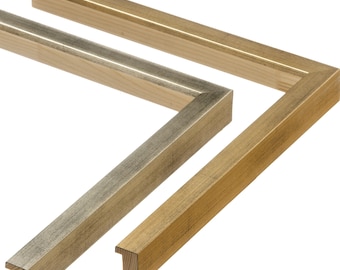 Marcos para fotos, marcos para colgar y de mesa dorados y plateados, molduras italianas de madera hechas a mano.