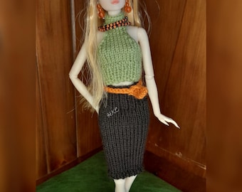 Patrón de punto HKC 11 Pearl Office Set para muñeca de moda de 32 cm