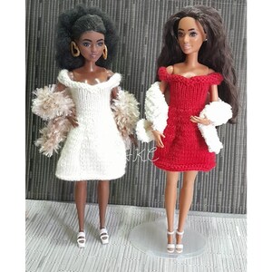 HKC71 Cocktail Dress Knitting Pattern for Petite Doll