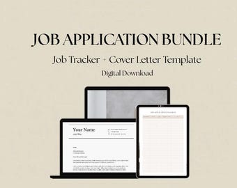 Job Application Tracker & Cover Letter Template Bundle (PDF Download)