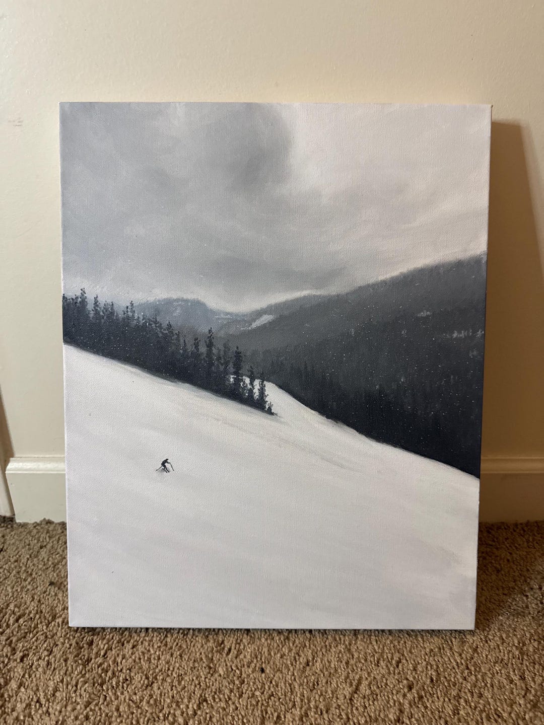 16x20 Ski Mountain Oil Painting - Etsy