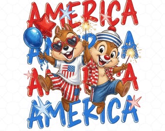 Cartoon Couple USA Independence Day PNG, Patriotic Cartoon Clipart, 4th of July Celebration Design, Retro Retro Fireworks Illustration png
