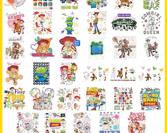 Toy Story Characters Bundle PNG, Woody Buzz Jessie Digital Clipart, Du hast einen Freund in mir