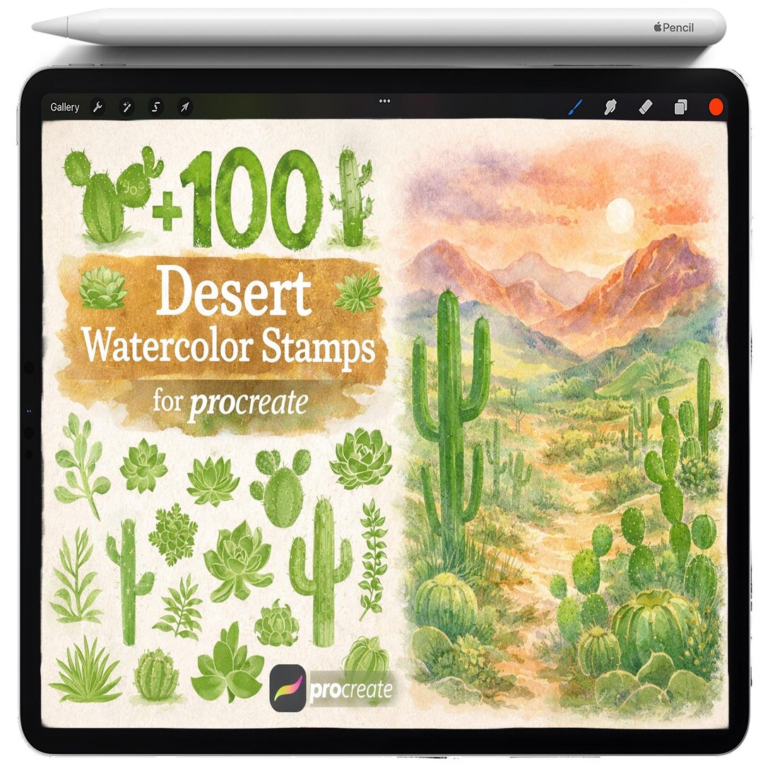 Procreate Cactus Stamp Brushes, Procreate Plant Stamps, Procreate ...