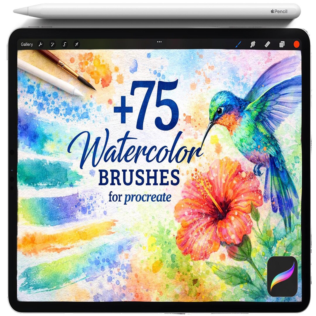 Watercolor Brushes for Procreate, Procreate Wet Watercolor Texture ...