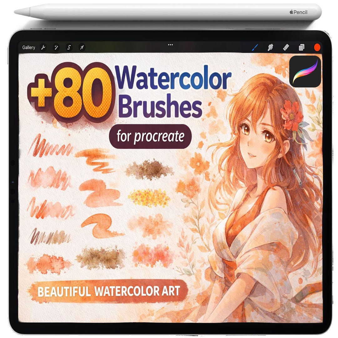Watercolor Brushes for Procreate, Procreate Wet Watercolor Texture ...