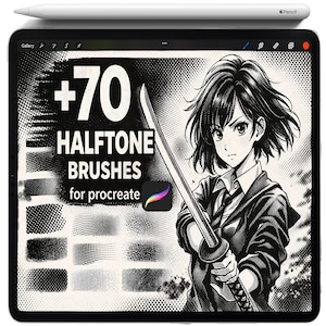 Procreate Halftone Brushes, Crosshatch Brush Set, Procreate Line Art, Procreate Shading Brushes, Ink texture Brushset, Procreate Comic Book