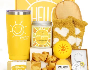 Sunflower Gift Box for Women: Self Care, Get Well Soon Sunshine Crate