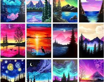 Diamond Painting Kit: 12 Landscape Designs, DIY 5D Art