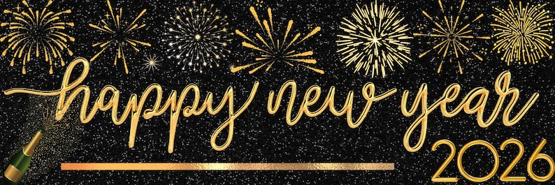Happy New Year 2026 Banner Printable | 2x6 Ft New Year’s Eve Party ...