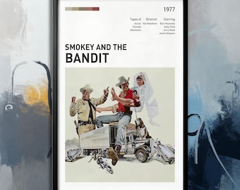 Filmposter - Smokey and the Bandit | Leinwand | Wandkunstsammlung| Poster Ungerahmt | Filmkunst| Titelblatt Poster