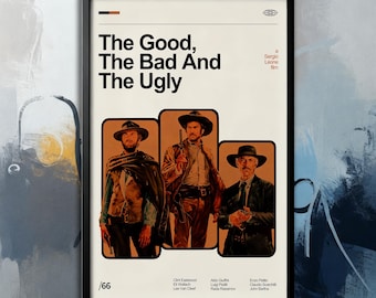 Filmposter - Die Guten Die Bösen Und Die Hässlichen | Leinwand | Wandkunstsammlung| Poster Ungerahmt | Filmkunst| Titelblatt Poster