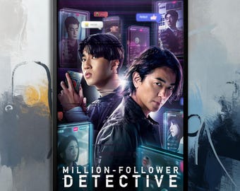 Póster de la película "Million: Follower Detective" (2026) / Lienzo de película / Colección de arte mural / Póster sin marco / Arte de película / Póster de portada