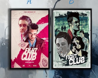 Filmposter - Fight Club | Leinwand | Wandkunstsammlung| Poster Ungerahmt | Filmkunst| Titelblatt Poster