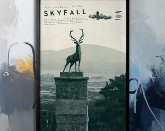 Póster de película: Skyfall / Lienzo de película / Colección de arte mural / Póster sin marco / Arte de película / Póster de portada