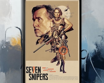 Póster de la película - Seven Snipers (2026) / Lienzo de película / Colección de arte para pared / Póster sin marco / Arte cinematográfico / Póster de portada