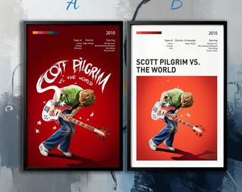 Filmposter Scott Pilgrim vs. the World | Leinwand | Wandkunstsammlung| Poster Ungerahmt | Filmkunst| Titelblatt Poster