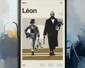 Póster de la película Léon / Lienzo de película / Colección de arte mural / Póster sin marco / Arte cinematográfico / Póster de portada