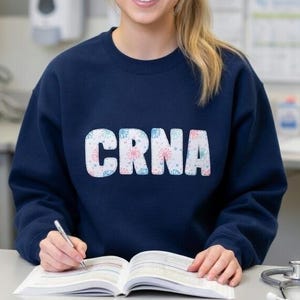 CRNA Crewneck Sweatshirt, Certified Registered Nurse Anesthetist Pullover, Cozy Anesthesia Provider Gift