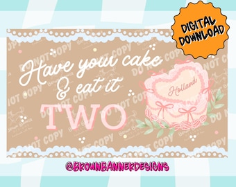 Two Birthday Banner Template | Editable Canva Design (Digital Download)