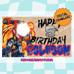 Prime Birthday Banner Template | Transformers Decor (Editable Canva Design) (Digital Download)
