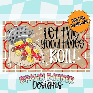 Crawfish Boil Hand Drawn Banner Template | Editable Canva Design (Digital Download)