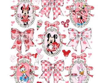 Coquette Pink Valentines Friends PNG, Mouse & Friends Valentine PNG, Couples Love Gift Png, Valentines Trip Png, Love Squad,Digital Download