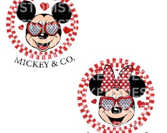 Custom Valentines Cartoon PNG, Mouse & Friends Valentine PNG, Couples Pink Gift Png, Valentines Trip, Valentine's Day PNG,Digital Download