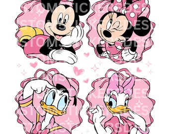 Coquette Pink Valentines Friends PNG, Mouse & Friends Valentine PNG, Couples Love Gift Png, Valentines Trip Png, Love Squad,Digital Download