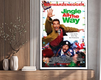 Jingle All the Way Movie Poster, Home Decor, Canvas Wall Art, Personalized gift, Custom Poster, Wall Art Print