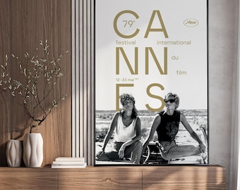 Affiche du film Festival de Cannes, décoration d'intérieur, oeuvre d'art murale sur toile, cadeau personnalisé, affiche personnalisée, impression d'art mural