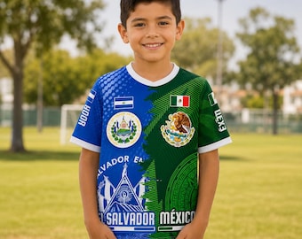 Mexico El Salvador Kids Soccer Jersey