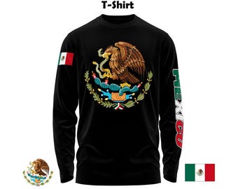 Mexico Unisex Black Long Sleeve T-Shirt, Mexico, Long Sleeve, Unisex