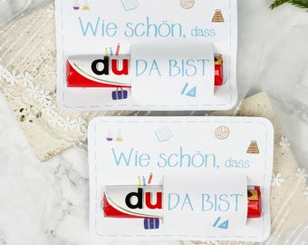 Duplo Willkommensgeschenk Schule | Wie schön dass du da bist | Schulanfang Geschenk Vorlage | Printable PDF