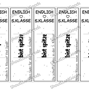5. Klasse Geschenk Vorlage | Du bist spitze Mutmacher | Schulwechsel Geschenk | Duplo Schokolade Printable PDF image 3