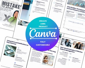 Credit Repair Mistakes to Avoid Guide | Editable Canva PLR Guide (PDF)