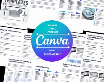 Credit Dispute Letter Templates | 100 Editable Canva Letters (PLR)