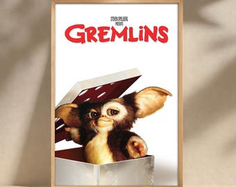 Póster de la película Gremlins, impresión en lienzo, arte mural, póster de película, decoración del hogar