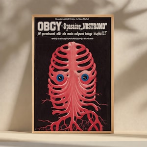 Alien 1980 polsk filmaffisch, kanvastryck, väggkonst, filmaffischkonstverk, heminredning