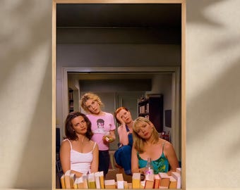 Póster de arte para baño de SATC, impresión en lienzo, escena icónica de noche de chicas, impresión fotográfica editorial, arte de pared inspirado en la moda, decoración moderna para el hogar.